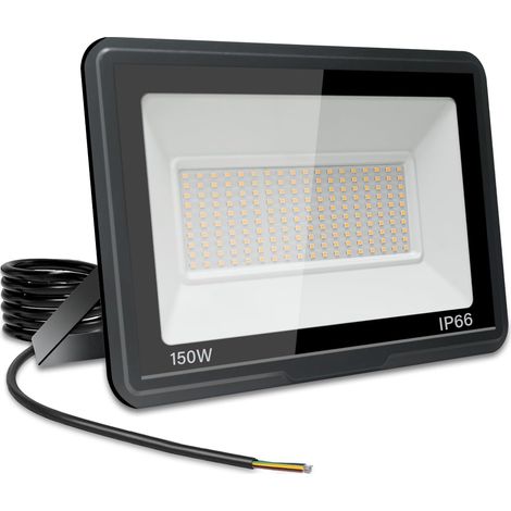 Projecteur LED Extérieur 150W, 15000LM 3000K Blanc Chaud Spot Led, IP66 Étanche Eclairage Exterieur, 180 LEDs, pour Jardin Terrasse et Sécurité, Sans Prise (1/5)