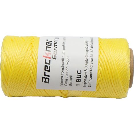 Bobina di spago giallo per muratura, 1,2 mm x 50 m Breckner Germany (1/2)