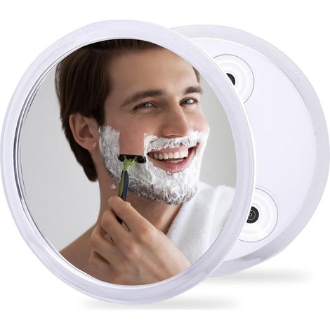 Miroir de Douche sans buée pour Rasage et Maquillage avec 3 ventouses puissantes Amovibles, Miroir incassable Anti-buée pour Douche et Salle de Bain, Miroir de sécurité sans Verre pour Enfants (1/5)