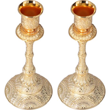 Bougeoir en métal raffiné avec motif imprimé résistant et design unique porte-bougie décoratif. (1/5)