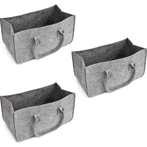 Filztasche 3 Stück 50 x 25 x 25 cm 15 kg Fassungsvermögen