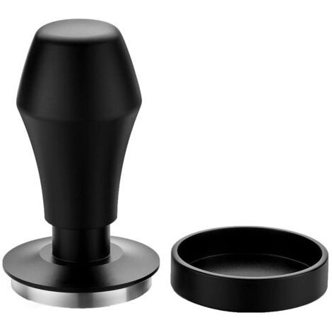 Pair - Agitateur à café, aluminium/acier inoxydable, 55 mm, noir/argent (1/5)