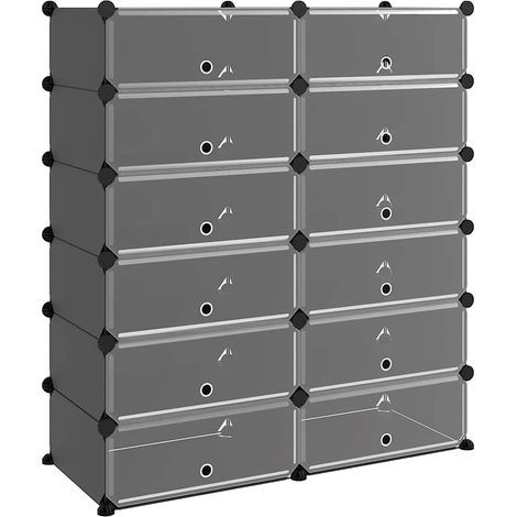 Maison Exclusive - Scarpiera Nera 94,5x36,5x106 cm in PP (1/5)