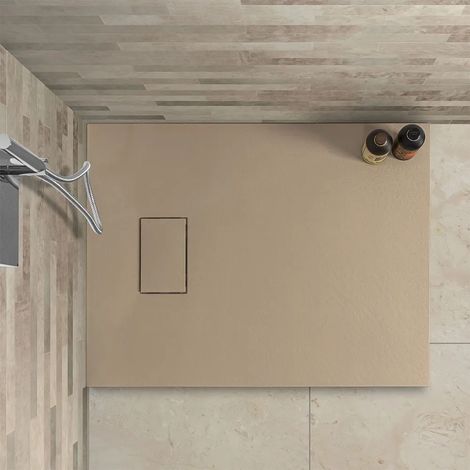 Piatto doccia in resina 70x100 serie Agorà pietra tortora su misura (1/5)