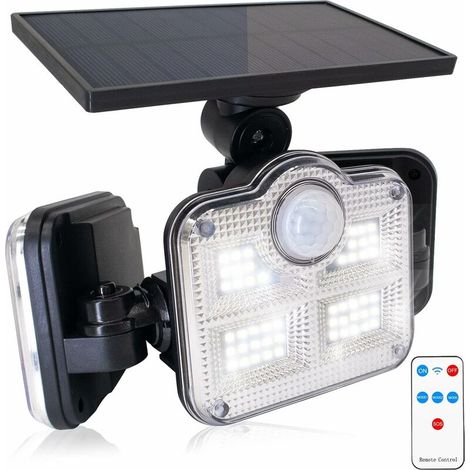 Solar Lights Outdoor Wall Lights Motion Sensor Solar Powered  3 Heads 122 LEDs IP65 Waterproof   Flood Security Lighting for Yard Intergrated (1/5)