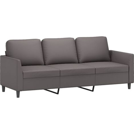 Canapé à 3 places,Sofa pour Salon,Banquette Gris 180 cm Similicuir CFW158827 (1/5)