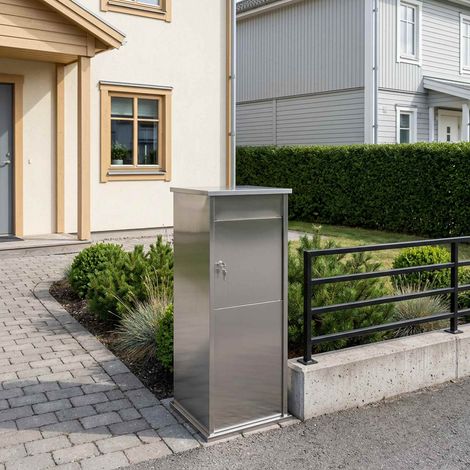 vidaXL Buzón Plateado 40 x 40 x 100 cm Acero Galvanizado