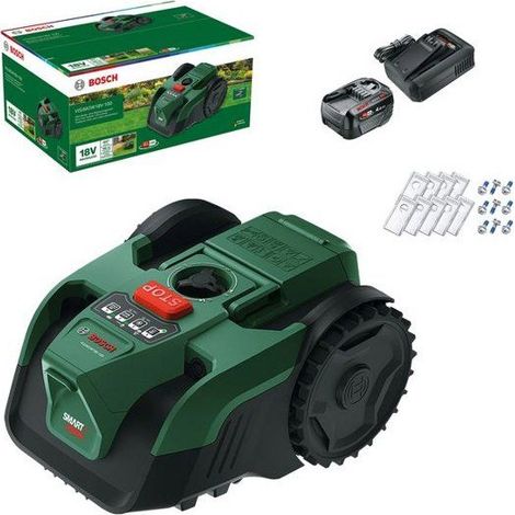 Bosch VISIMOW 18V-200 Kit cortacésped robot 18 cm SmartVision hasta 200 m² batería 5Ah (1/5)