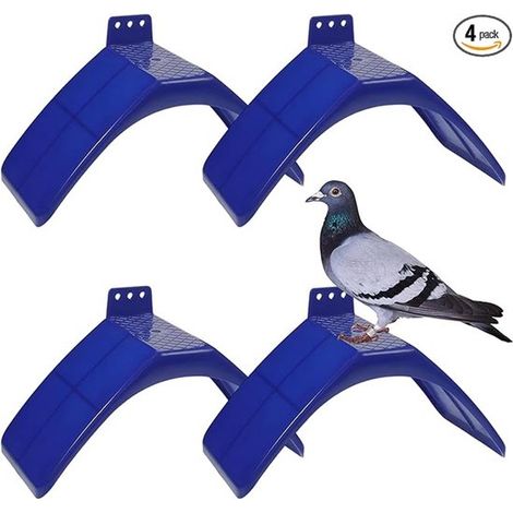 Ensemble de 4 perchoirs pour pigeons, supports en plastique pour oiseaux, perchoirs pour pigeons, perroquets et autres oiseaux, accessoires pour oiseaux de compagnie, 20 x 10 x 12 cm, bleu (1/2)