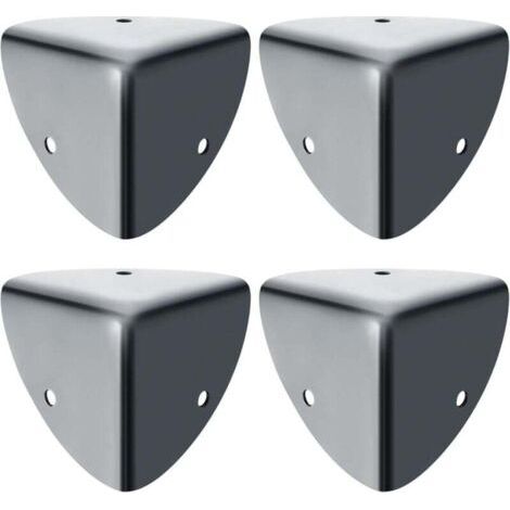 Tischeckenschutz, rostfreier Metall-Eckenschutz, stoßfester Schutz und Dekoration für scharfe Tische und Möbel, 4 Stück, Mattschwarz, EBJ039B-4P