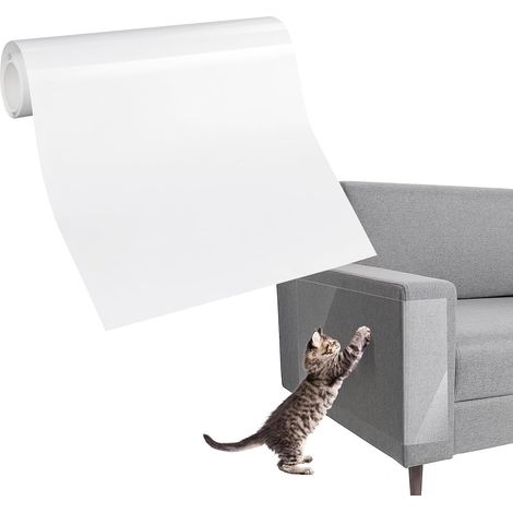 Protection Canape Chat Anti Griffe 21cm x 3m, Anti Griffe Sticker Transparent Autocollant Rouleau de Protection, Protege Canape Griffe Chat pour Meubles Porte MurTapis Comptoirs (1/5)