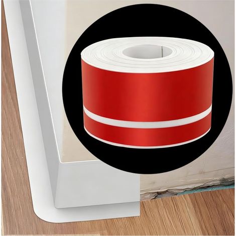 Plinthes autocollantes blanches - Plinthes souples autocollantes - Plinthes de finition murales de cuisine, plinthes de sol, pour cuisine et salle de bain (blanc, 5 m × 7 cm) (1/5)
