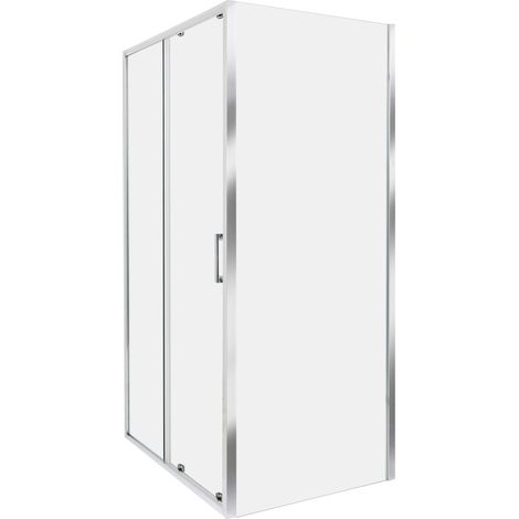 Duschkabine YORO 80 x 100 x 185 cm Silber