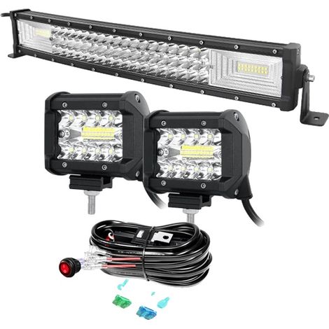 Barra luminosa a LED, alta potenza, design impermeabile, curva 7D da 22 pollici (1/2)