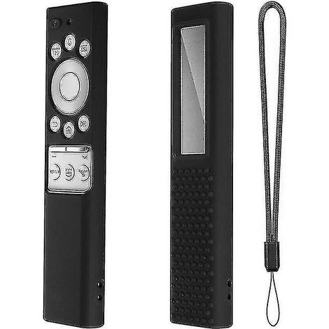 Étui de protection réutilisable pour télécommande Samsung HD 4K Smart TV BN59, antidérapant et anti-poussière, avec dragonne, lavable - noir (1/5)