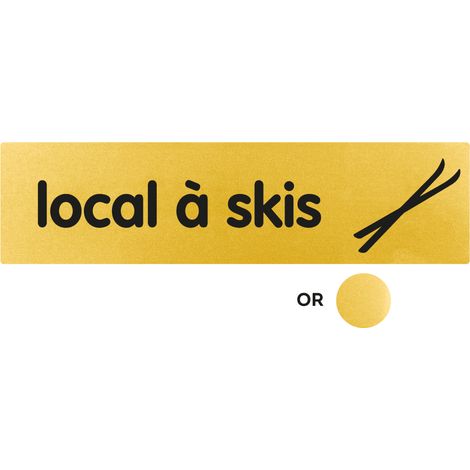 Plaque de porte Local à ski - Classique or 170x45mm - 4491592