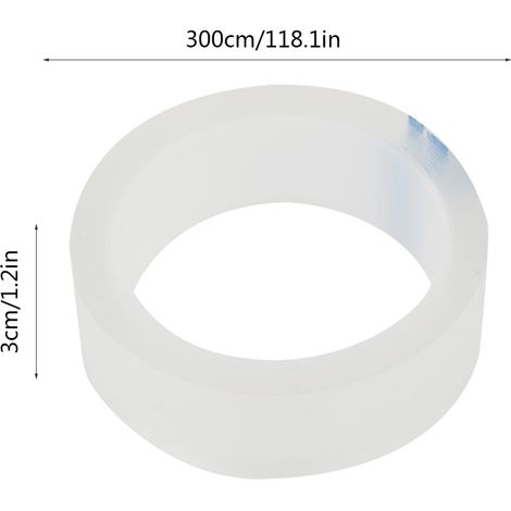 Ruban adhésif transparent imperméable pour cuisine et salle de bain, multifonctionnel (3m x 30cm) (1/5)