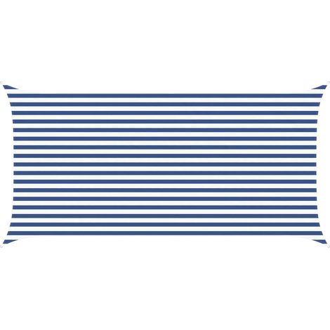Toldo Vela de Sombra Azul y Blanco 5 x 2,5 m vidaXL
