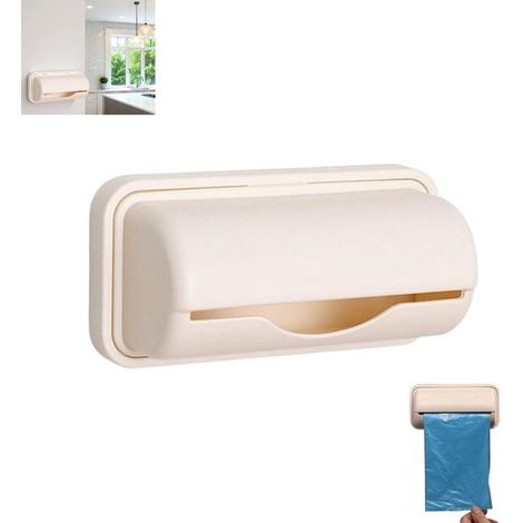 1 pièce - Boîte de rangement pour sacs poubelle - Support mural pour sacs poubelle - Porte-sacs poubelle pour placard - Boîte de rangement pour sacs poubelle - Beige - Rangement et organisation des ar (1/5)