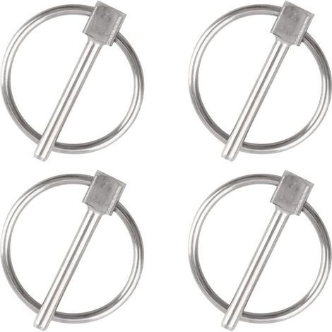 Goupille de sécurité, 4PCS Dia 3mm en acier inoxydable Goupille de sécurité ronde Goupille de verrouillage de remorque Goupille de fixation de Lynch pour piste, ferme, pelouse,de (1/5)