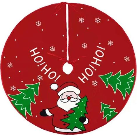 Tapis de sapin de Noël 60 cm, tapis de sapin rouge, décoration de Noël HOHO Père Noël (1/5)