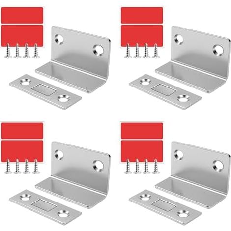 Lot de 4 Aimant Porte Placard,Aimant Adhésif pour Tiroir,Loqueteau Magnétique,Geeignet für Küchenschränke, Kleiderschränke, Schubladen, Türen und Fenster (4x1.6cm) - 4x1.6cm (1/5)