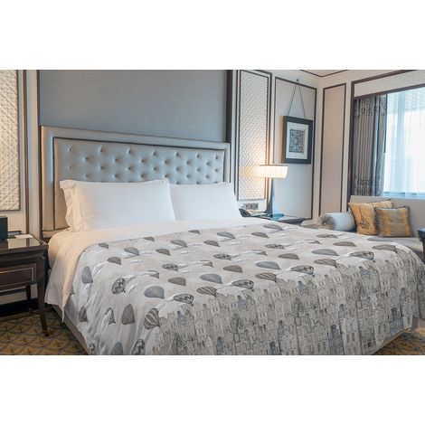 Copriletto estivo made in Italy 100% cotone piquet 3 misure modello Volare Beige - Matrimoniale