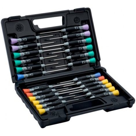 JEU DE 24 TOURNEVIS A BILLES DE PRECISION PL/PH/PZ/TX/HEX - BAHCO