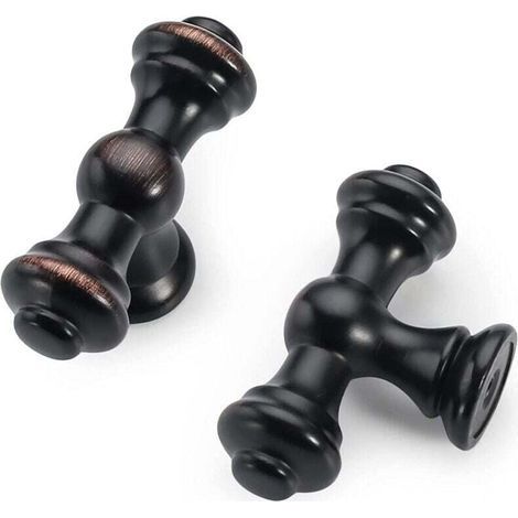 6 Pièces Poignées Noir - Boutons Armoire Cuisine Bouton Meuble Moderne pour Commode Tiroir avec Vis (1/4)