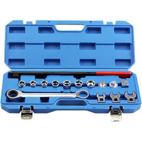 Galet Tendeur Courroie Accessoire, Jeu de 15 Clés pour Galet Tendeur de Courroie Trapézodale Kit D'outils Universels de Démontage de Poulie de Tendeurr de courroie Auxiliaire pour Moto Vélo (1/5)