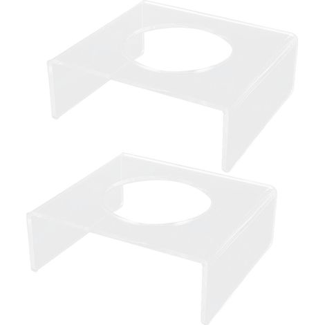 Lot de 2 supports de présentation transparents en acrylique, stables et résistants aux rayures, pour ballons de basket et de volley-ball. (1/5)