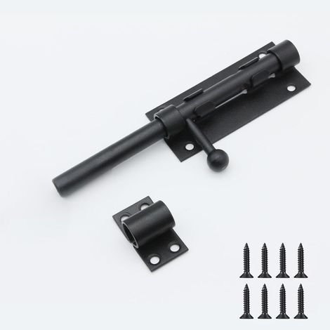 160 mm Verrou de Porte Coulissant Robuste de avec Trou de Cadenas, Serrure de Boulon de Porte Coulissante en Acier Inoxydable, Verrou de Porte avec Vis pour Portail, Jardin, Cabanon (1/5)