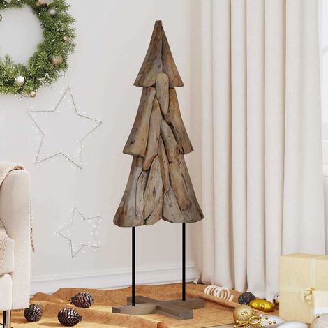 Weihnachtsbaum mit Ständer Braun 121 cm Massivholz Teak