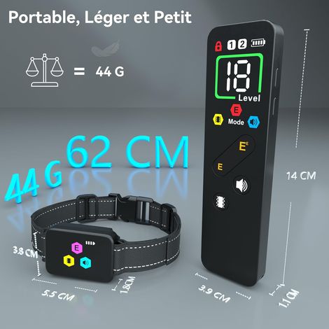 Collare per addestramento cani, portata 3000 metri, 3 modalità: suono, vibrazione, scossa elettrica, blocco di sicurezza, resistente all'acqua, ricaricabile, ALTRO (1/3)
