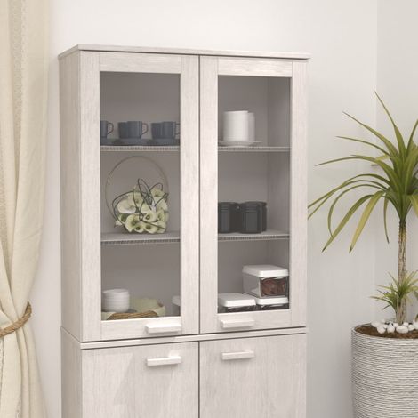 Dessus de buffet/Enfilade Vintage,Meuble de rangement HAMAR Blanc 85x35x100 cm Bois de pin massif -TZ70545 (1/5)