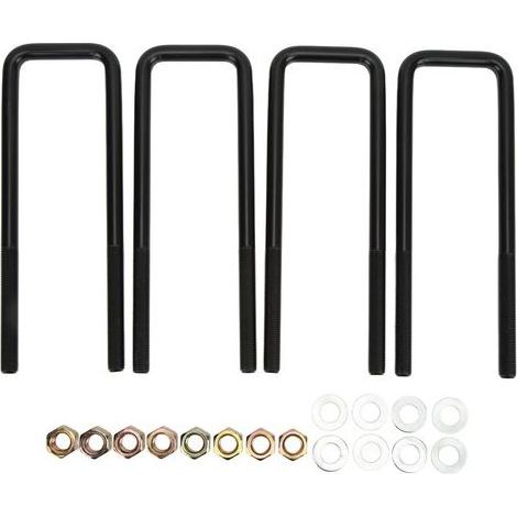 Bolts, 25.4cm Black Steel Rear Axle U-Bolts for Silverado 1500. (1/5)