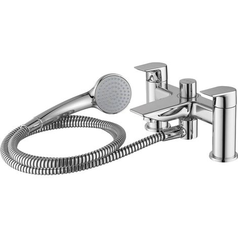 Ideal Standard Tesi Pillar Mounted Bath Shower Mixer Tap with Shower Set - Chrome (1/3)