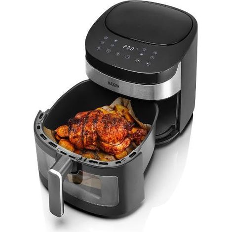 HAEGER Freidora Digital sin Aceite Air Banquet - 8 L, 8 Programas, Pantalla Digital,1800W
