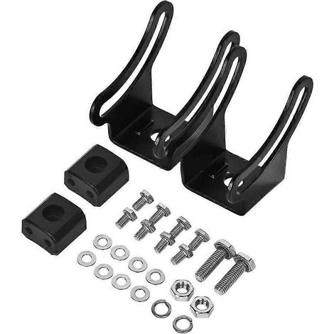 Support de montage coulissant pour barre LED noire, 2 jeux de supports auto-lumière, base de fixation pour projecteurs LED. (1/4)