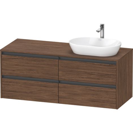 Duravit Ketho.2 plan de toilette sur console suspendu, découpe de (1/2)