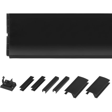 HOLZBRINK 150cm Sockelblende Sockelleiste für Einbauküche 150mm Höhe SCHWARZ Hochglanz - HBK15