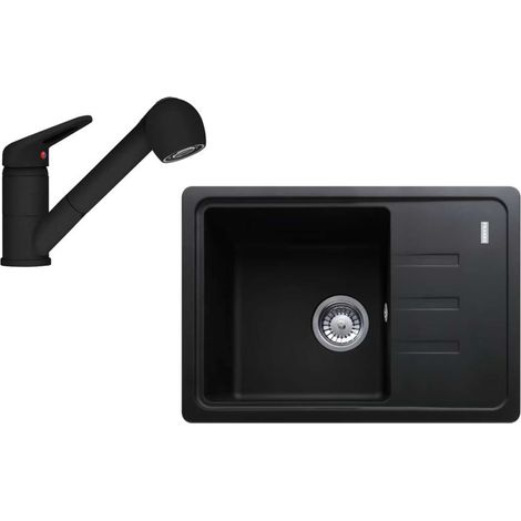 Franke Set - Set da cucina G118MČ, lavello in fragranite BSG 611-62 e miscelatore FC 9547.901, nero opaco 114.0700.753