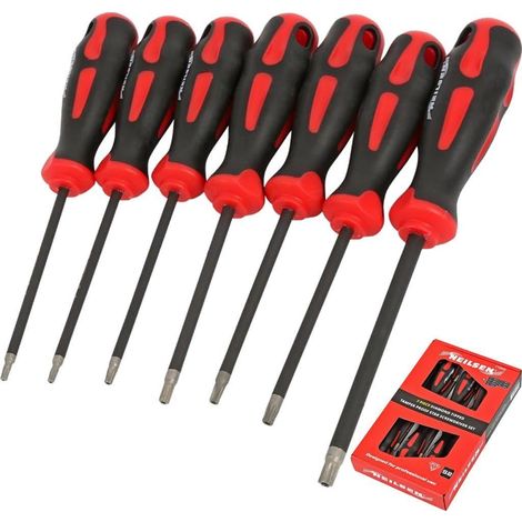 Neilsen 7pc Soft Grip Diamond Tipped Tamper Proof Star Screwdriver Set T10 - T40 (1/2)