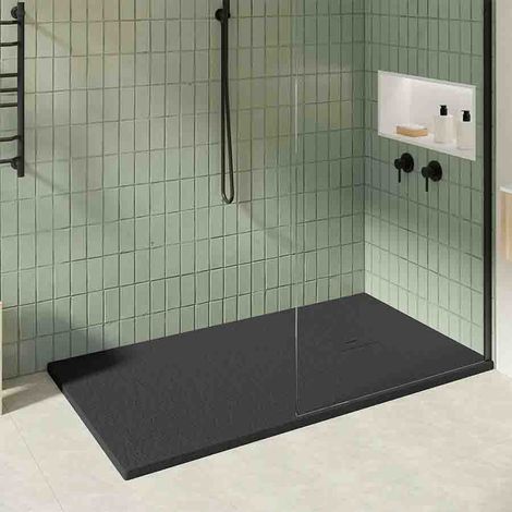 KOES - Kunstharz-Duschwanne Modell OBI – 70x70 – Schwarz RAL 9005