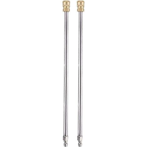 Lot de 2 rallonges de lance de nettoyeur haute pression de 43,1 cm 4000 PSI - Rallonge de nettoyeur haute pression avec raccord rapide 1/4 pour nettoyeur haute pression