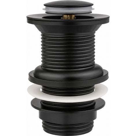 Bonde de Lavabo à Clic-Clac en Inox Noir avec Trop-Plein 1 1/4 (1/5)