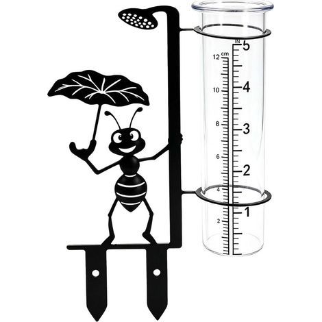 Pluviomètre sur support à tige - 12 cm - Pluviomètre de jardin - Indicateur de précipitations (1/5)