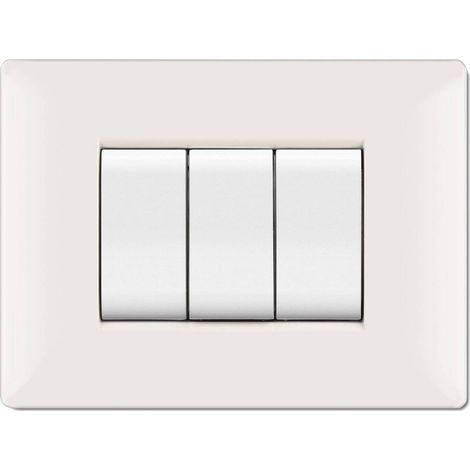 Placca Life Q Mod.Living Plas.Bianco 3P - 10 Pz