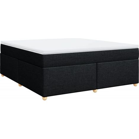 vidaXL Giroletto a Molle con Materasso Nero 180x200 cm in Tessuto (1/5)