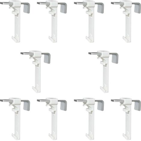 Set mit 10 Klemmhalterungen für Doppelrollos, bohrfreie Doppelrollos, zum Aufclipsen und Kleben, als Ersatzteil zur Befestigung an einem feststehenden PVC-Fenster (1/4)